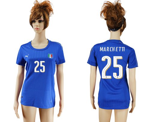 Women's Italy #25 Marchetti Home Soccer Country Jersey - Click Image to Close